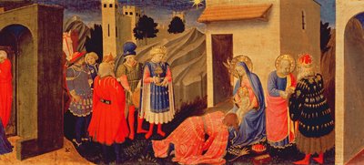 賢者の崇拝を示す受胎告知へのプレデラパネル 作： Fra Angelico